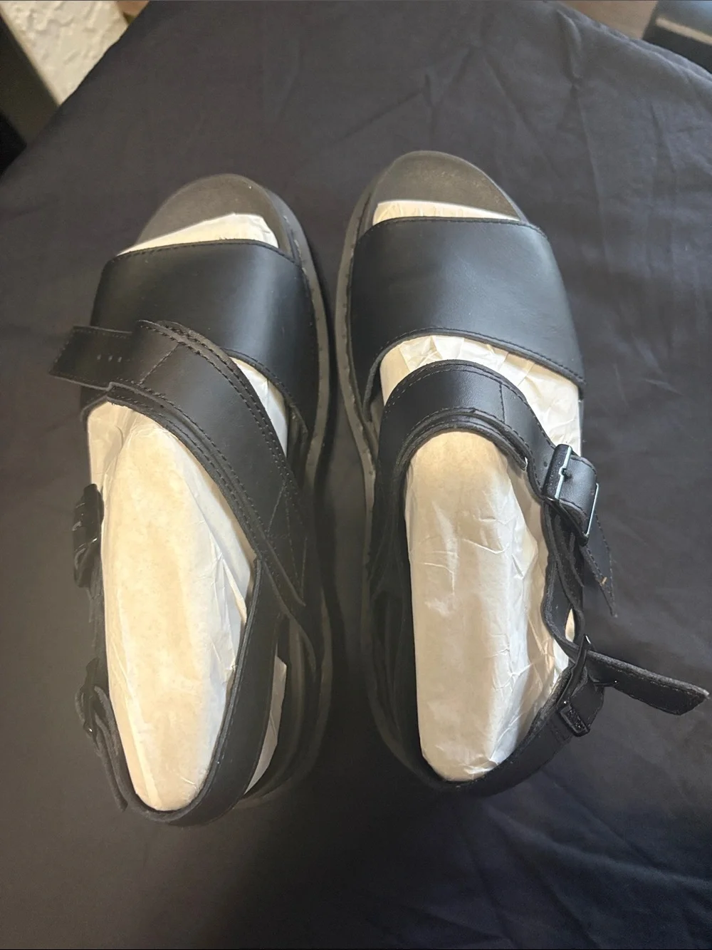 Dr. Martens Black Chunky Platform Buckle Sandals